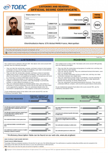 TOEIC 2023 - Score : 985