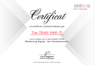 certificat fondamentaux marketing numérique