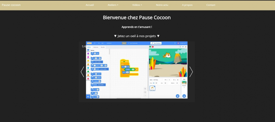 Maquette du site de Pause Cocoon